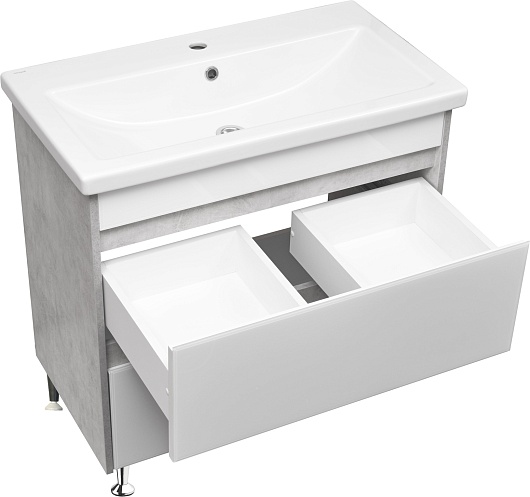 Stella Polare Тумба с раковиной Браво 80 слэйт / лакобель белое – фотография-4